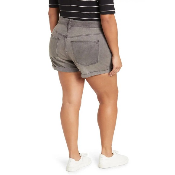 Madewell High Rise Cuffed Denim Shorts Gray Slater Wash M9237 Plus Size 14W 14 - Picture 4 of 8